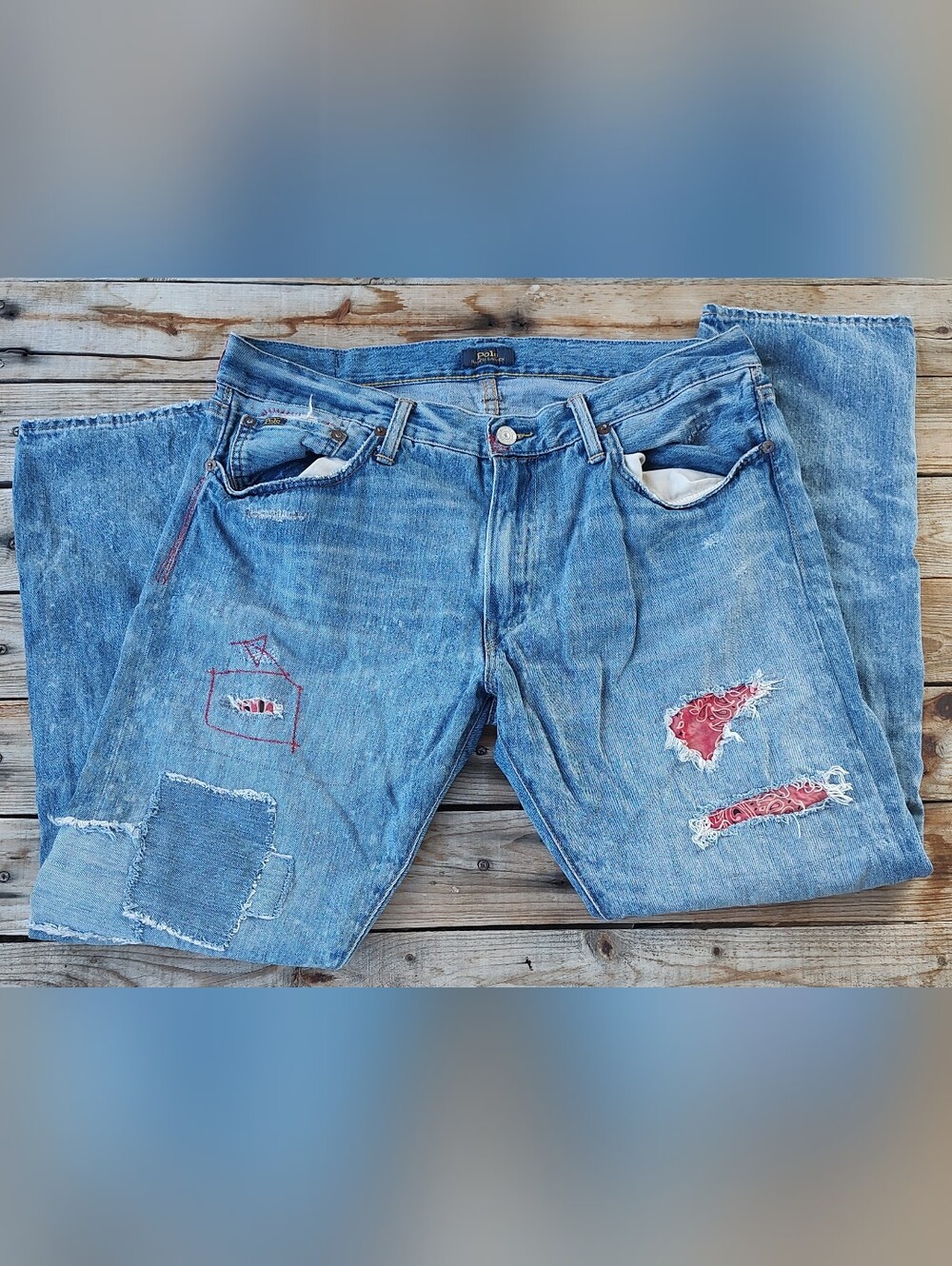 2000's Polo Ralph Lauren Sullivan Slim Blue Denim Jeans Men's Size 34x30
